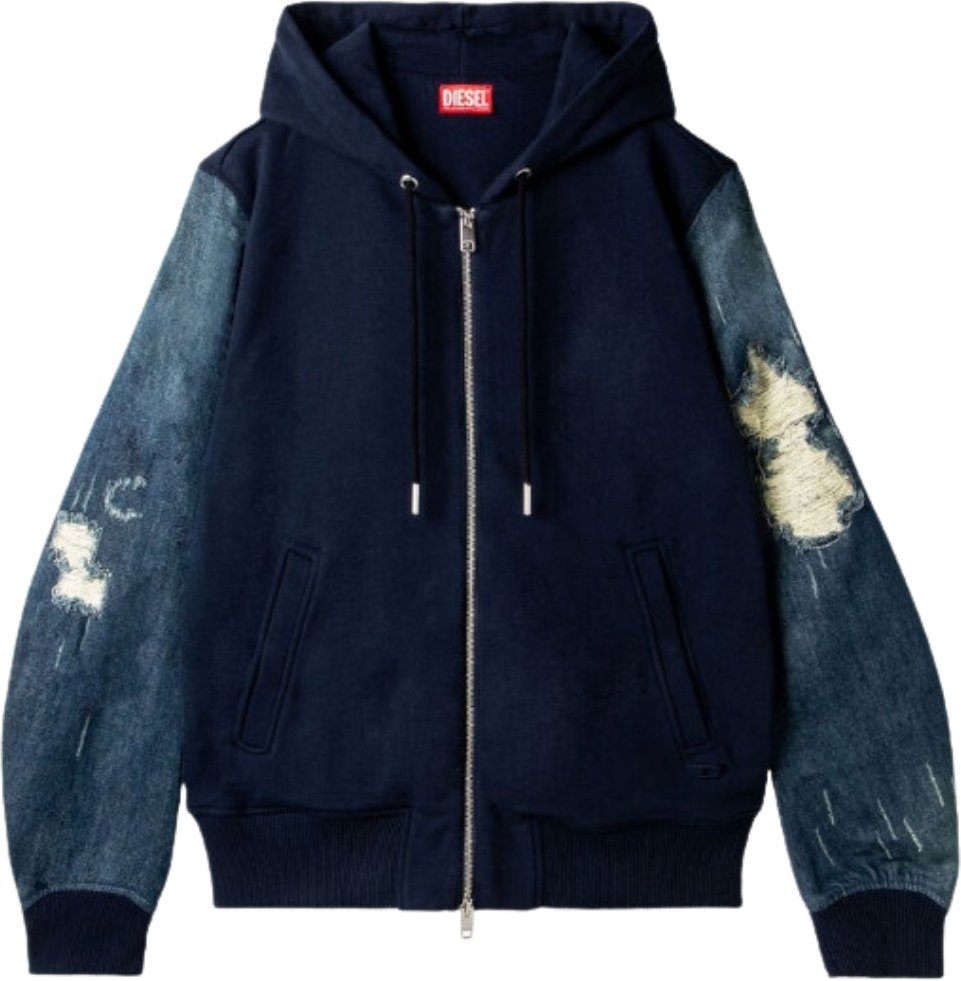Thumbnail - Diesel - Blaue Jeansjacke Mit Ärmeln