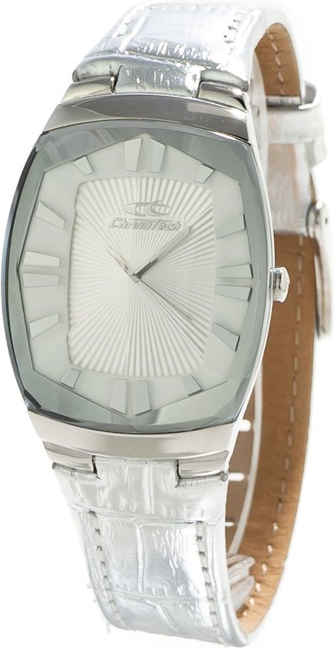 Chronotech Recheckige Silbergürtel-Uhr