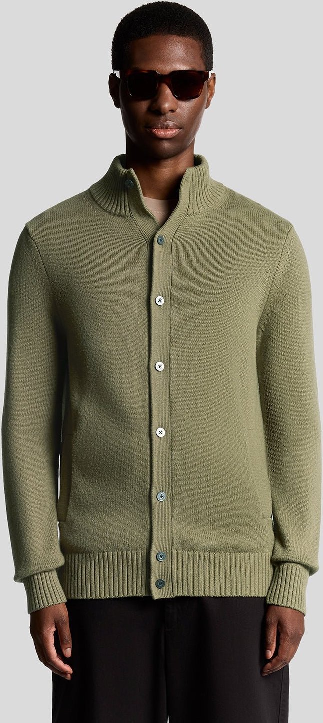 Lyle & Scott Strickjacke aus Wollmischung - Grün