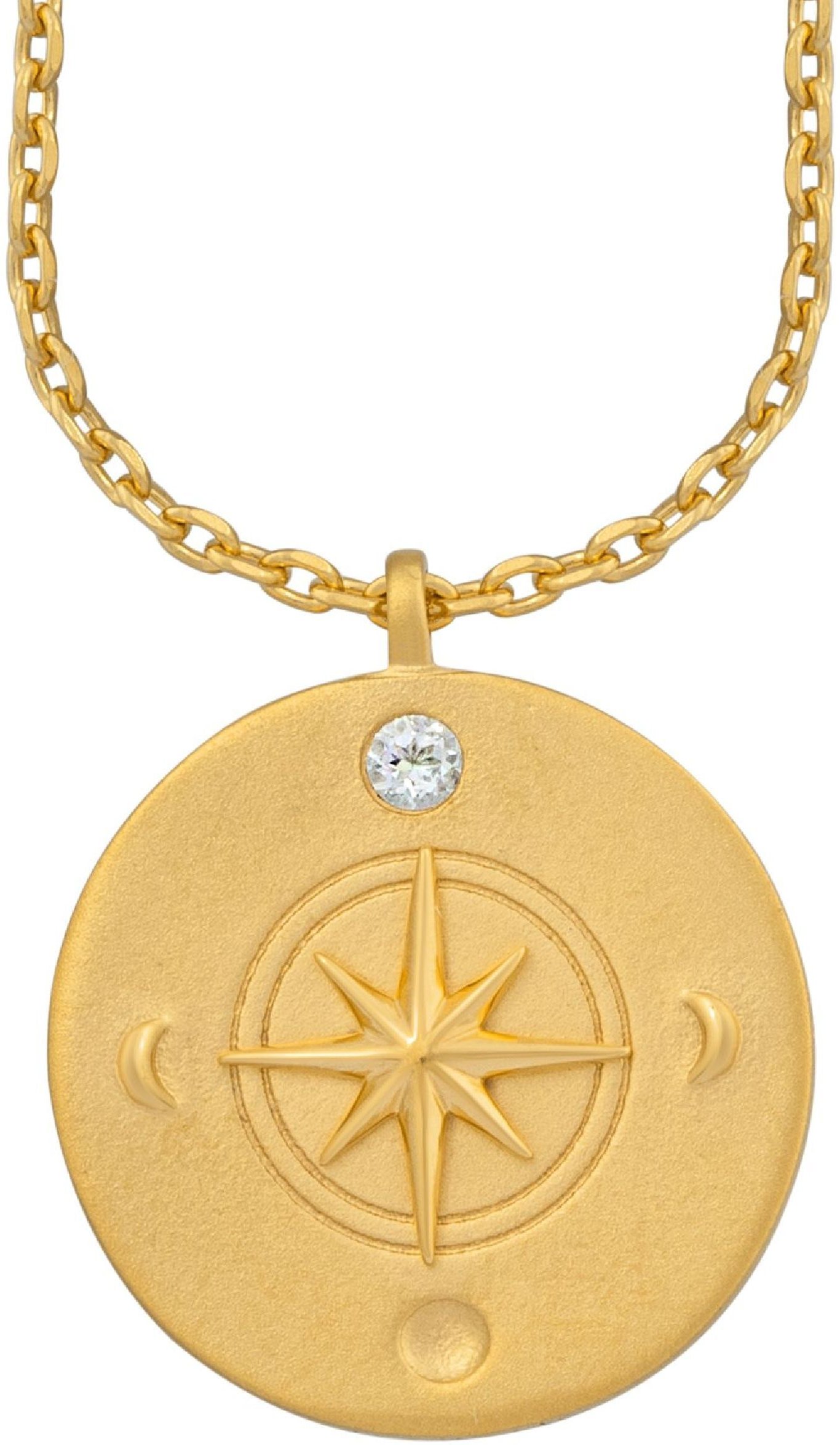 cai Halskette Element Feuer 925/- Sterling Silber vergoldet Weißtopaz