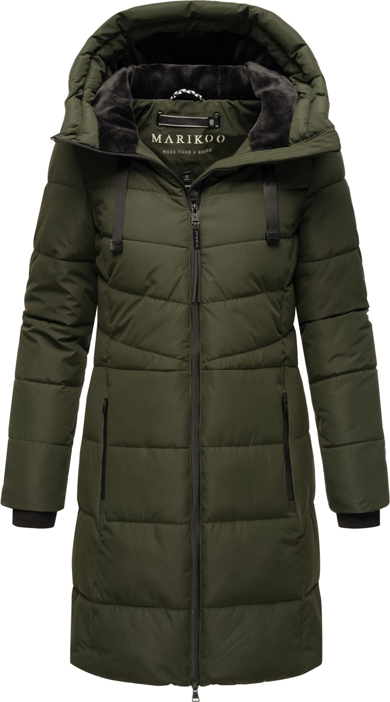 Marikoo Damen Winterjacke Natsukoo – warm, mit Teddyfell & Kapuze