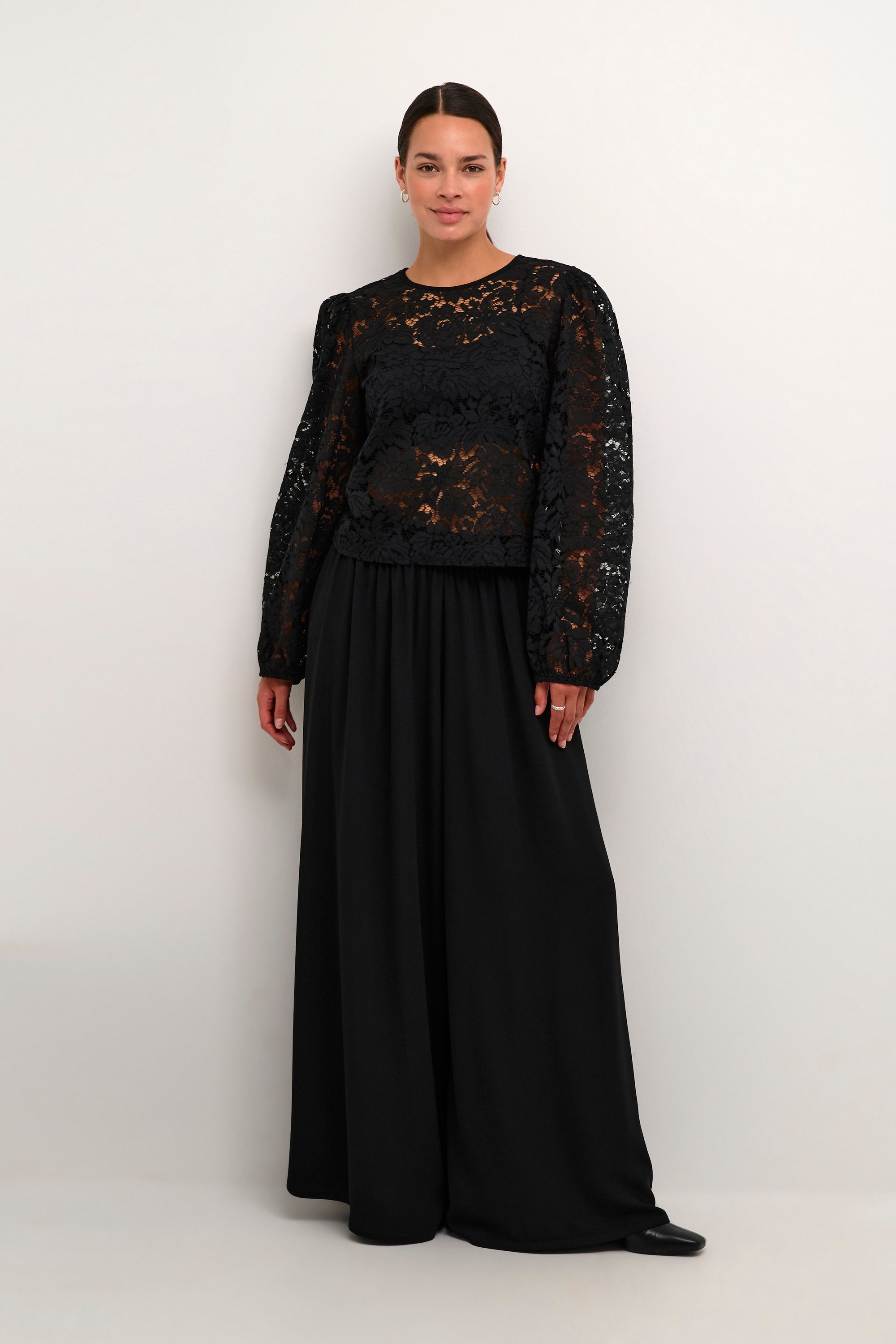 Langarm-Bluse Tight fit Black