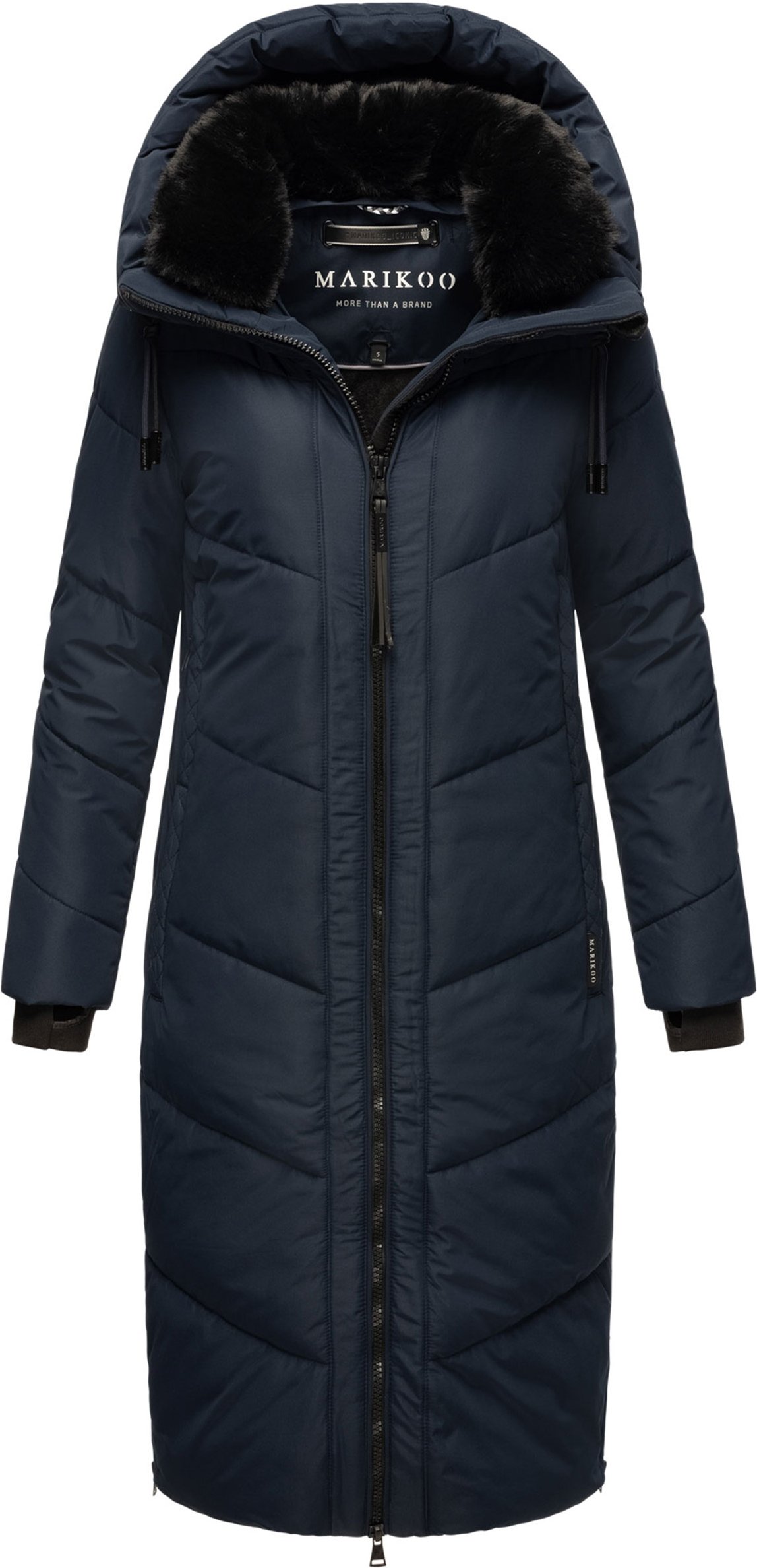Marikoo Damen Winterjacke Nadaree – lang, warm & mit Kapuze