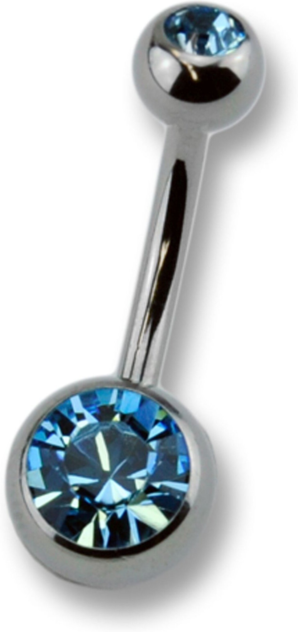 Zeeme Body Jewelry Piercing Titan silberfarben Kristall dunkelblau