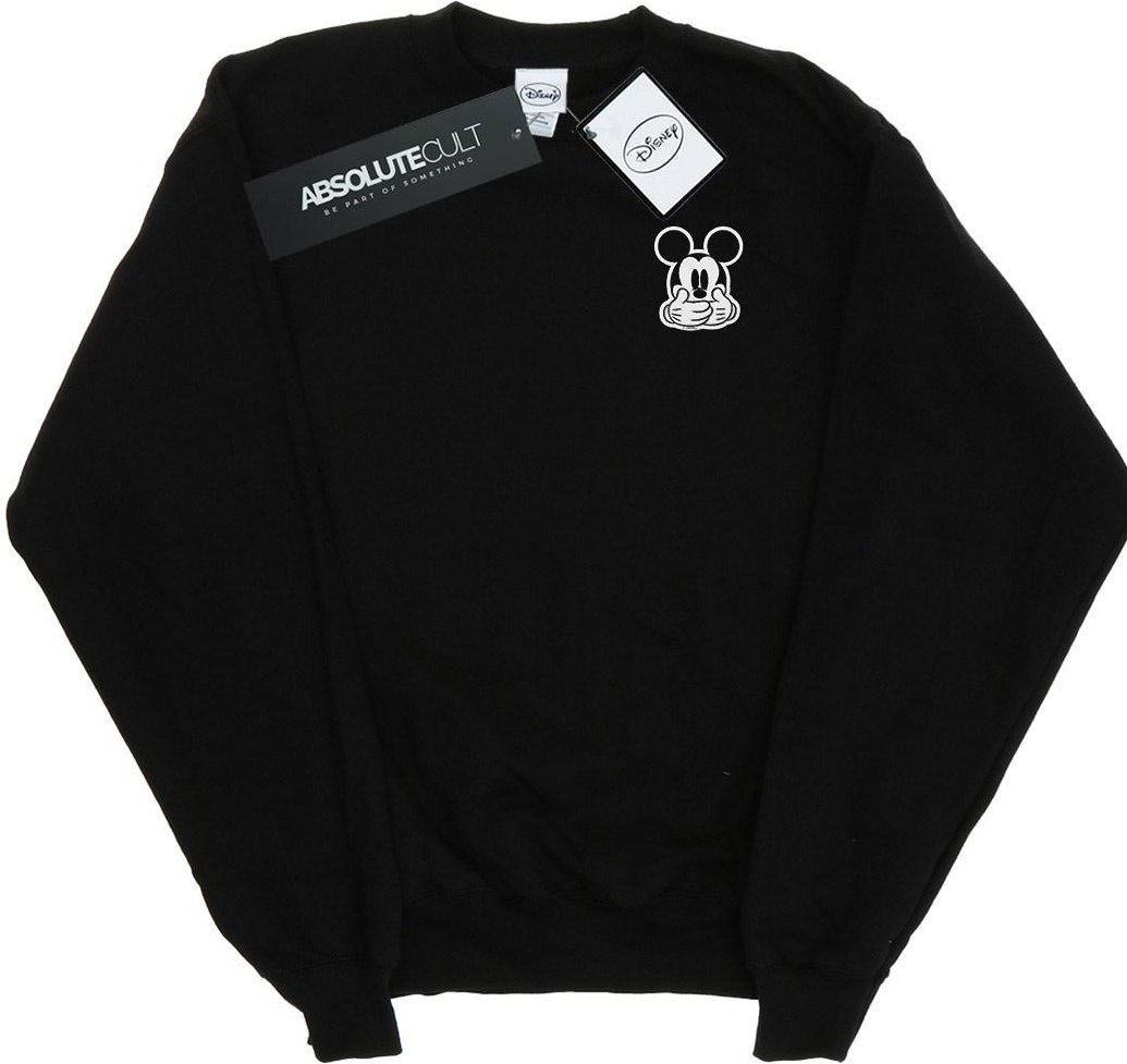 Disney - "Mickey Mouse Dont Speak Breast Print" Sweatshirt für Herren (Schwarz)