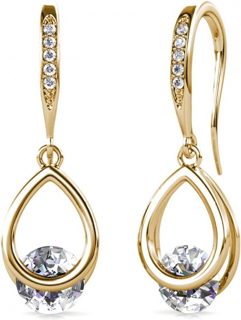 Tristin Hakenohrringe - Gold und Kristall