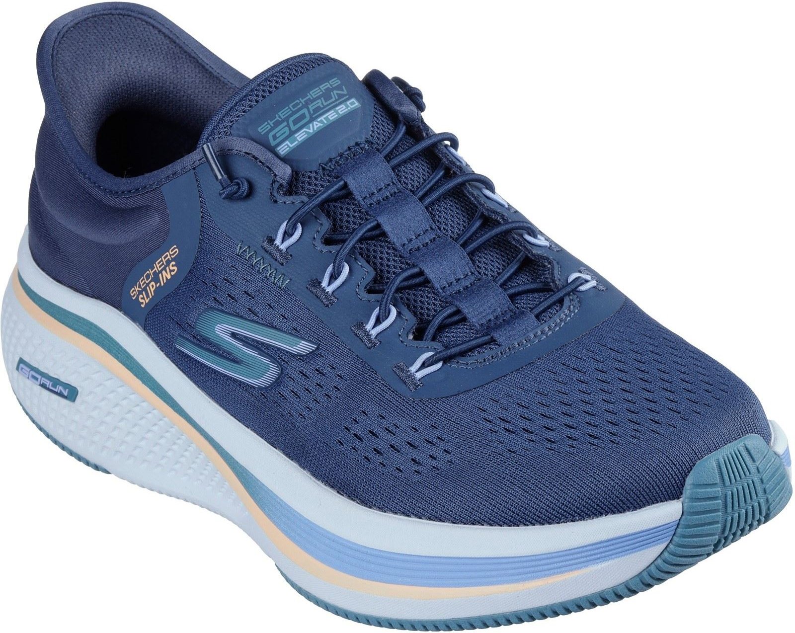 Skechers Performance Go Run Elevate 2.0 Banyan Textil Damen Sneakers Navy/Teal