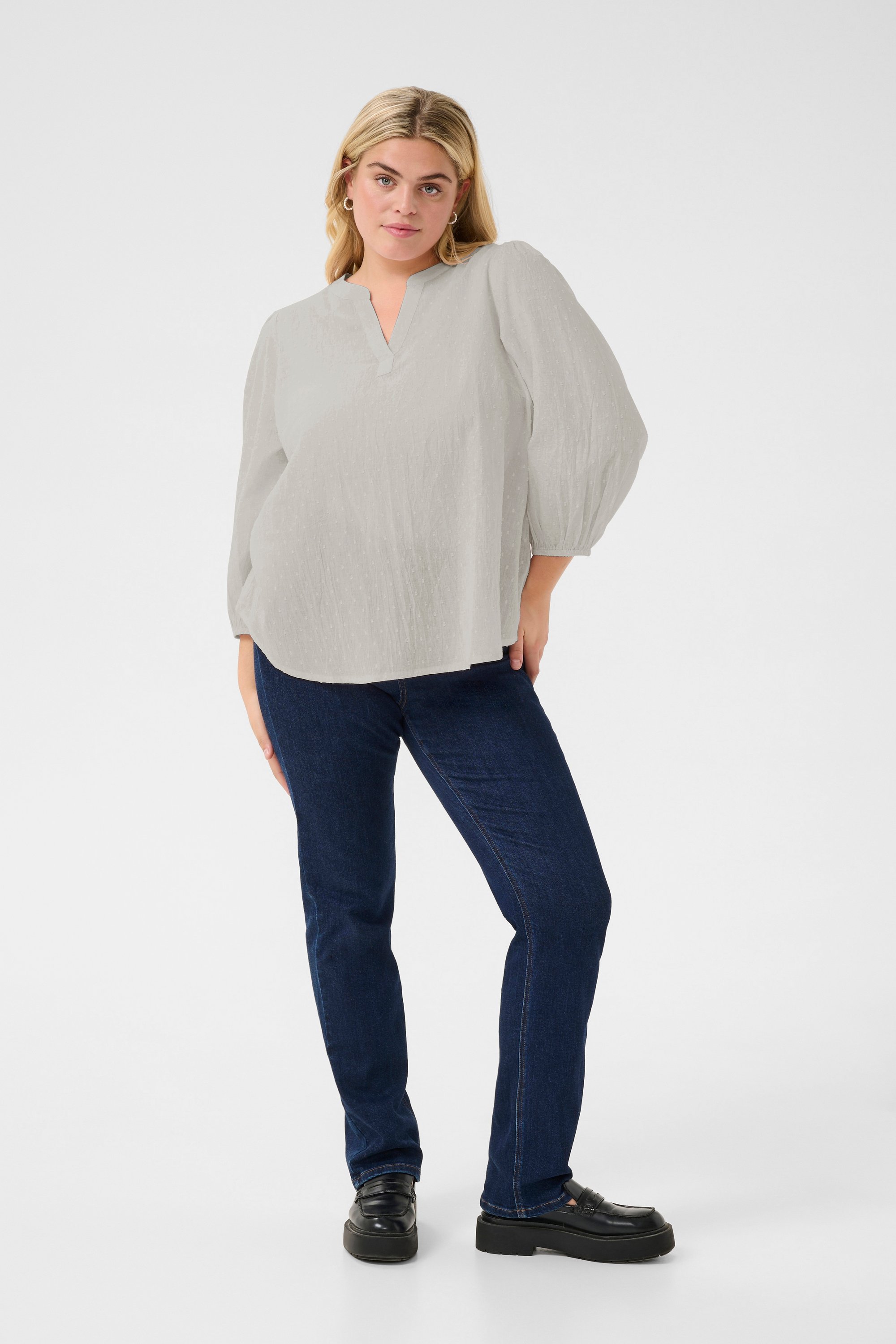 Langarm-Bluse Regular fit Elephant Skin light grey