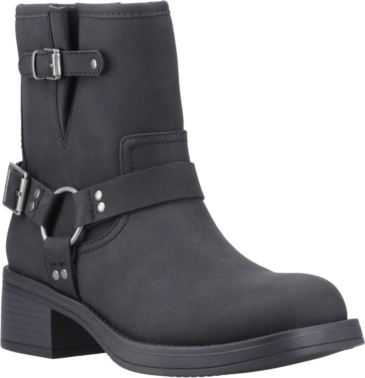 Rocket Dog Nino Kunstleder Damen Schwarze Absatz Stiefeletten