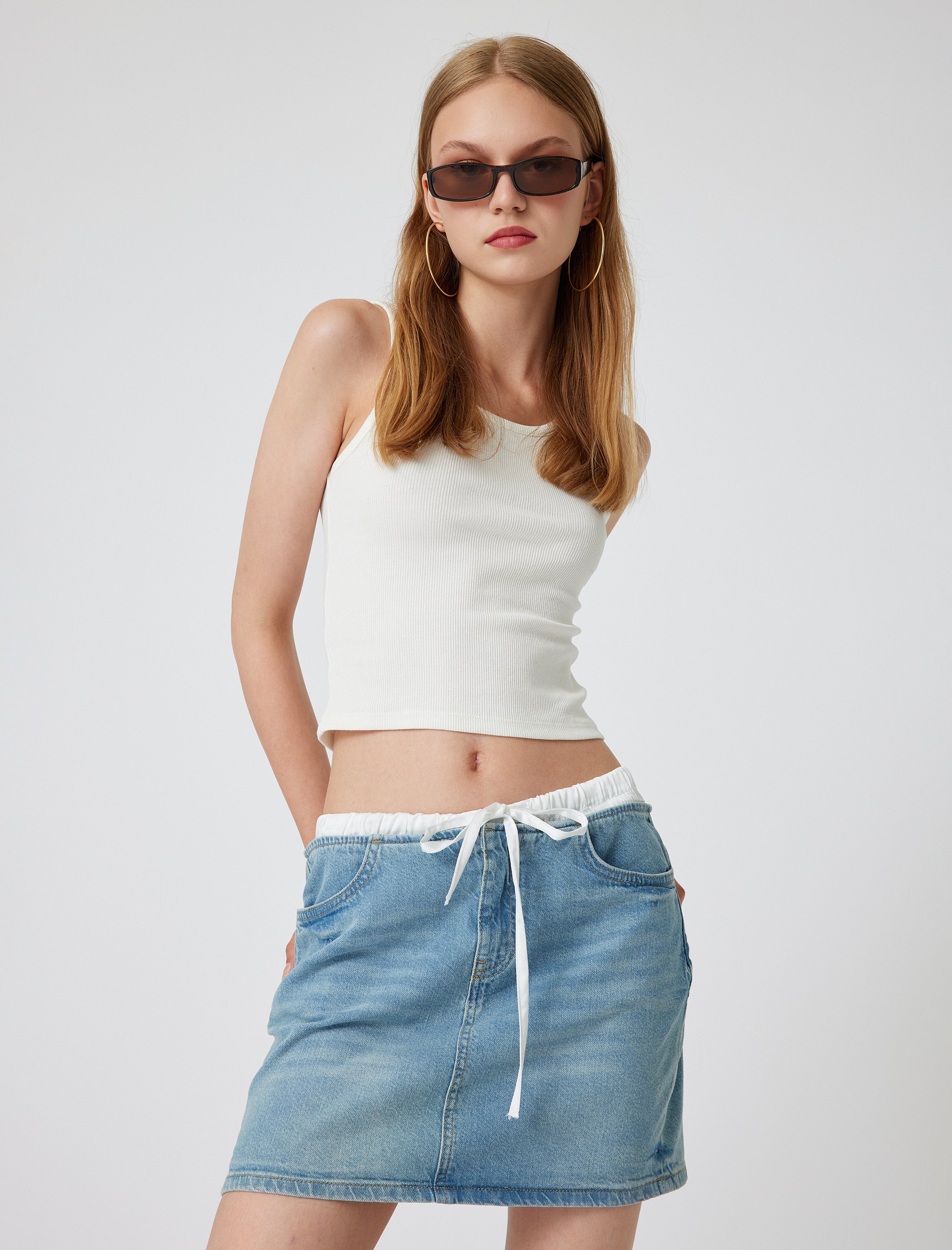 Koton Rock Mini Länge Denim Rock