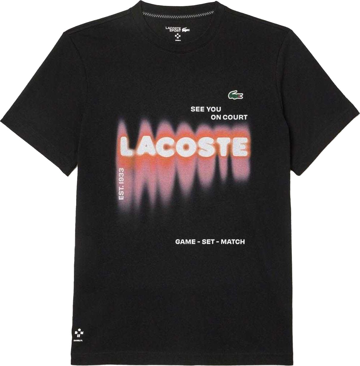 Lacoste - "Tennis X Daniil Medvedev" T-Shirt für Herren (Schwarz)