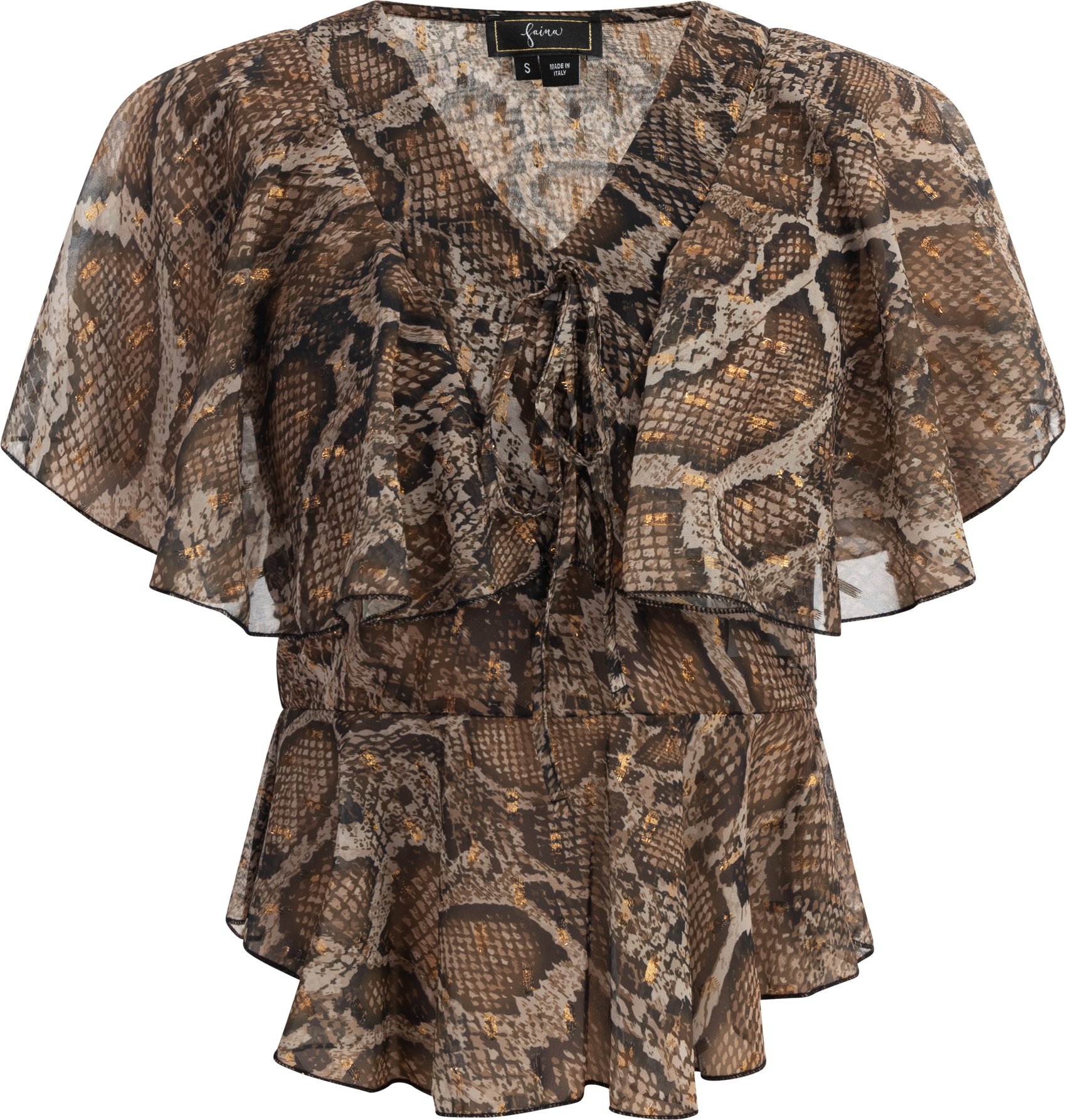 Faina Bluse Damen beige schlange