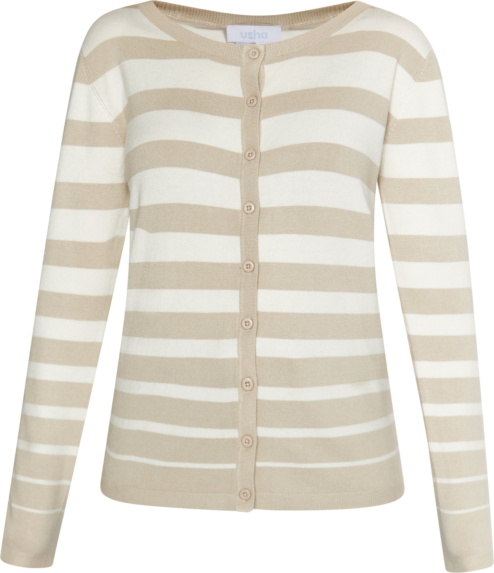 usha Strickjacke Damen Stein Wollweiss