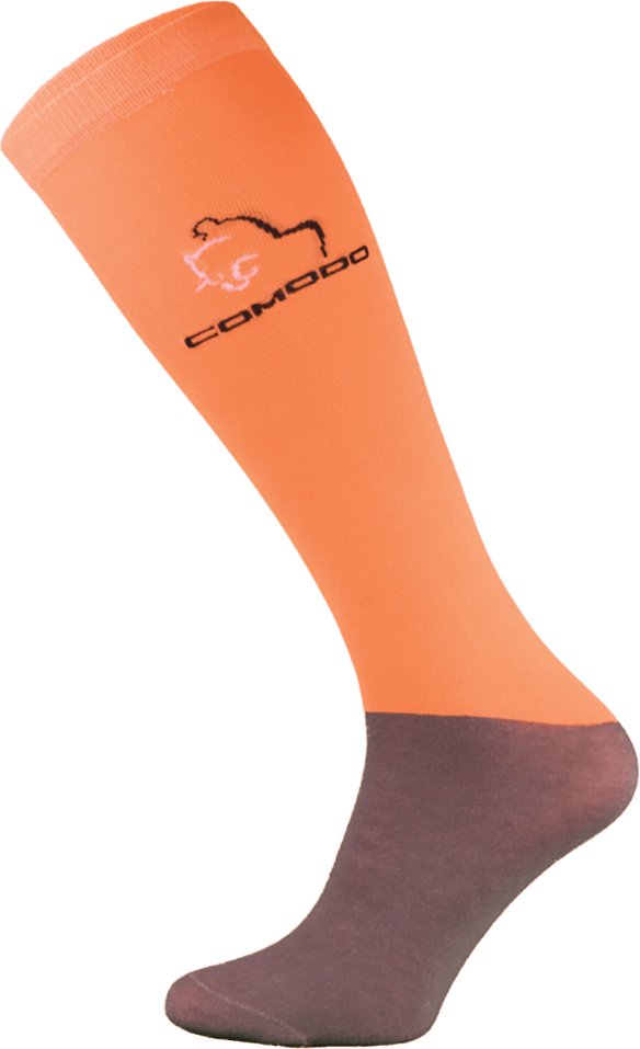 COMODO - Femme Chaussettes Equitation | Chaussettes Hautes Longues pour Eté - Orange