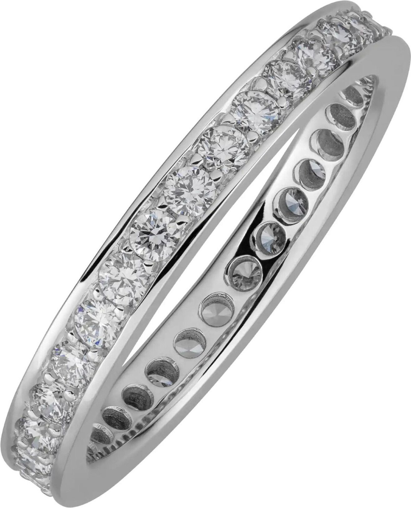 Lyomi Ring 585/- Weißgold Memoire synth. Diam. 0,90ct.