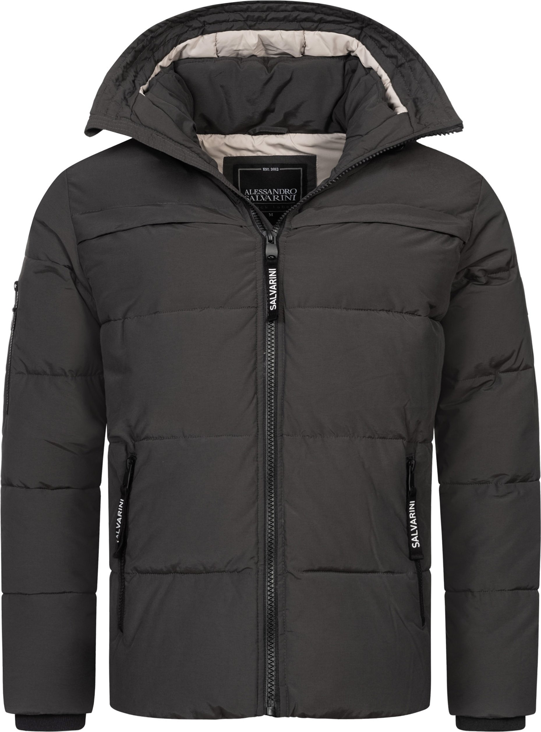 Alessandro Salvarini Herren Winter Steppjacke AS-334 mit gefütterter Kapuze