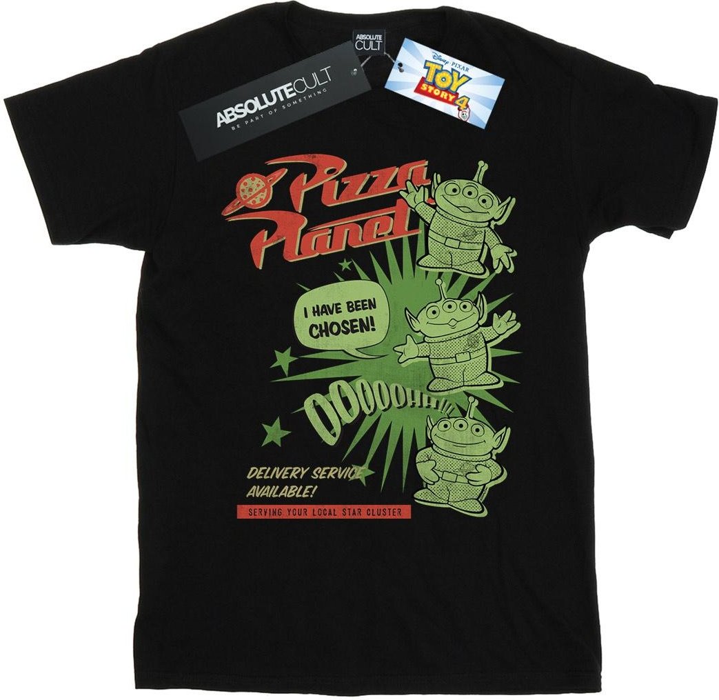 Disney Herren Toy Story 4 Pizza Planet Little Green Herren T-Shirt (schwarz)