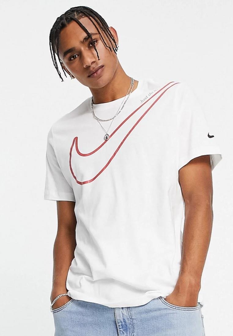 Nike Herren Sportswear T Shirt Big Logo in Weiß