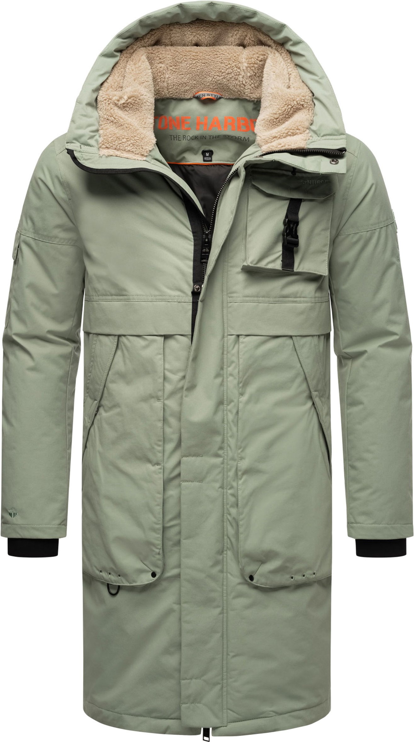 Stone Harbour Herren Outdoorjacke Cyriaan mit Teddyfellkapuze & winddichtem Design