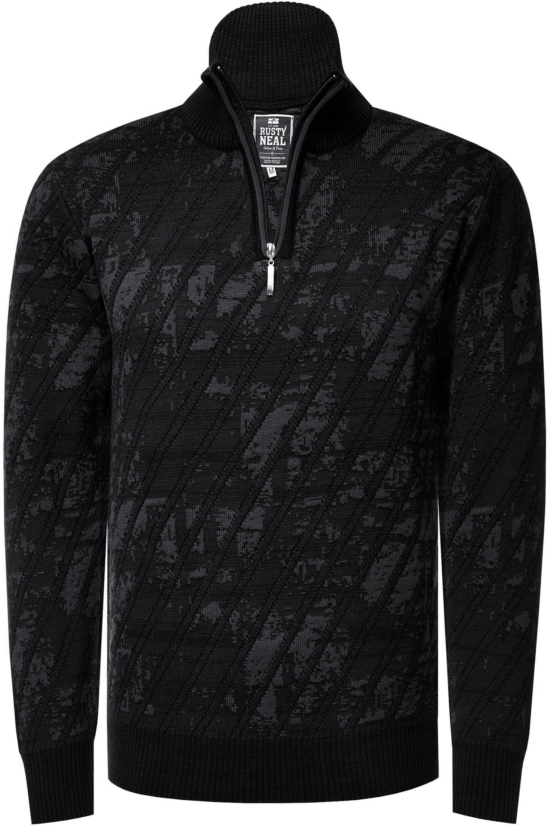 Stehkragen-Pullover mit 1/2 Zipper