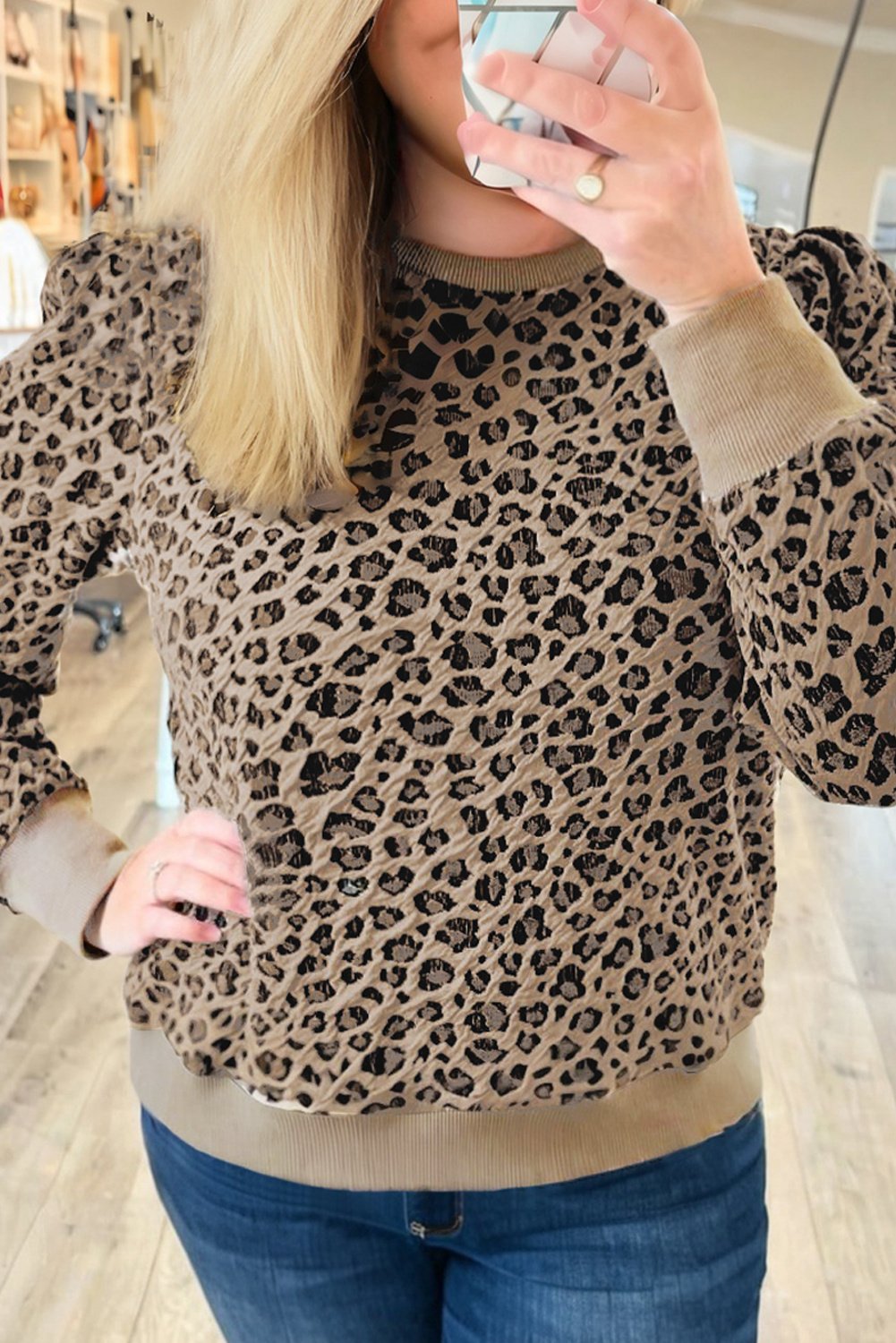 Leopard Pullover Oben