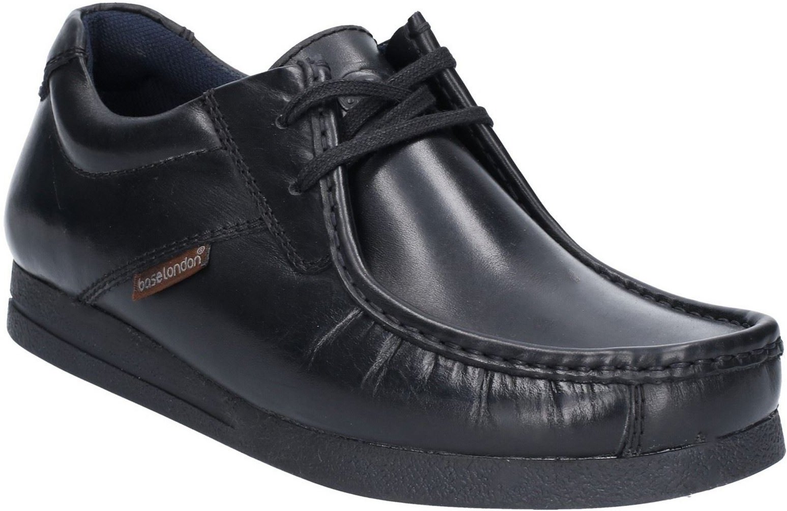 Base London Event Leder Männer Schwarz Schnürschuhe
