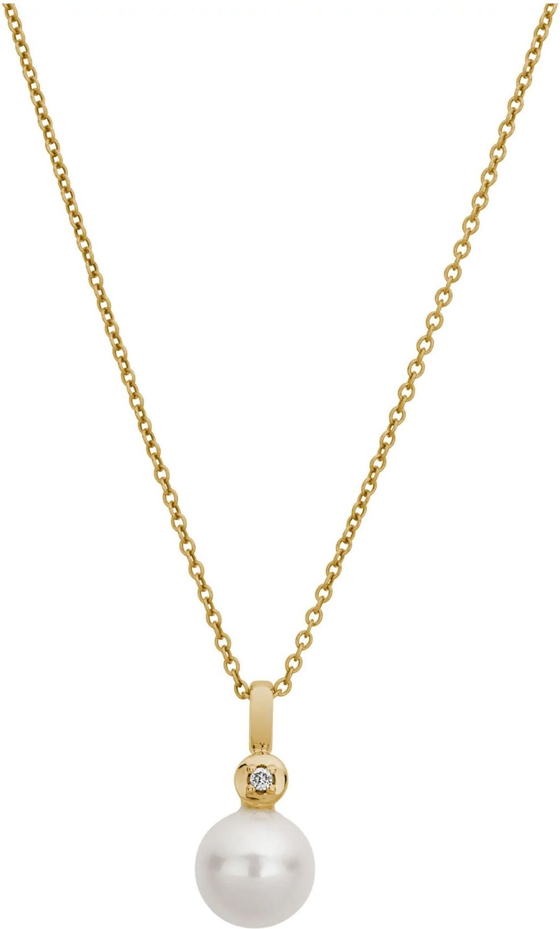 Lyomi Anhänger mit Kette 585/- Gelbgold 1 synth.Diam 0,02ct