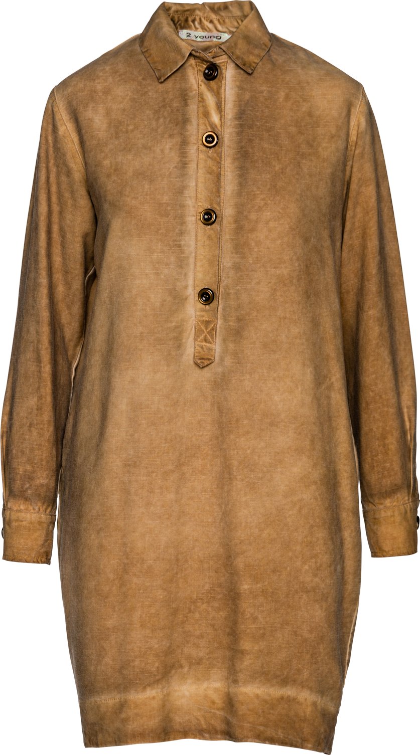 Hemdkleid aus Tencel in Taupe