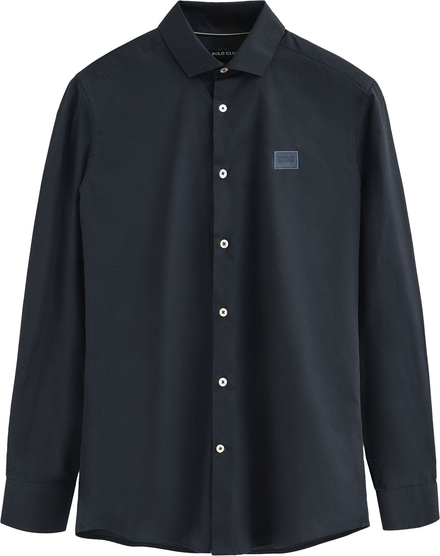 Hemd marineblau im Slim Fit mit italienischem Kragen und Polo Club-Logo