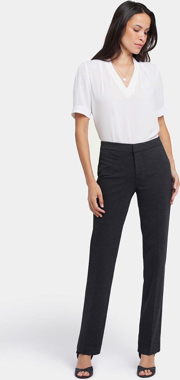 Schlanke Pants aus Ponte-Strick | Anthrazitmeliert