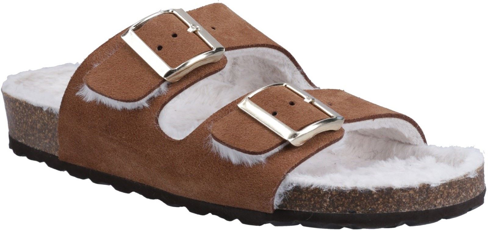Hush Puppies Jessie Leder Damen Tan Pantoffeln