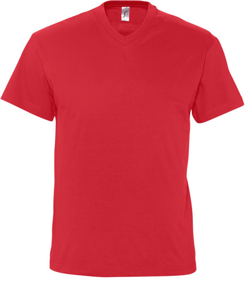 SOLS Herren Victory V-Ausschnitt Kurzarm T-Shirt (Rot)