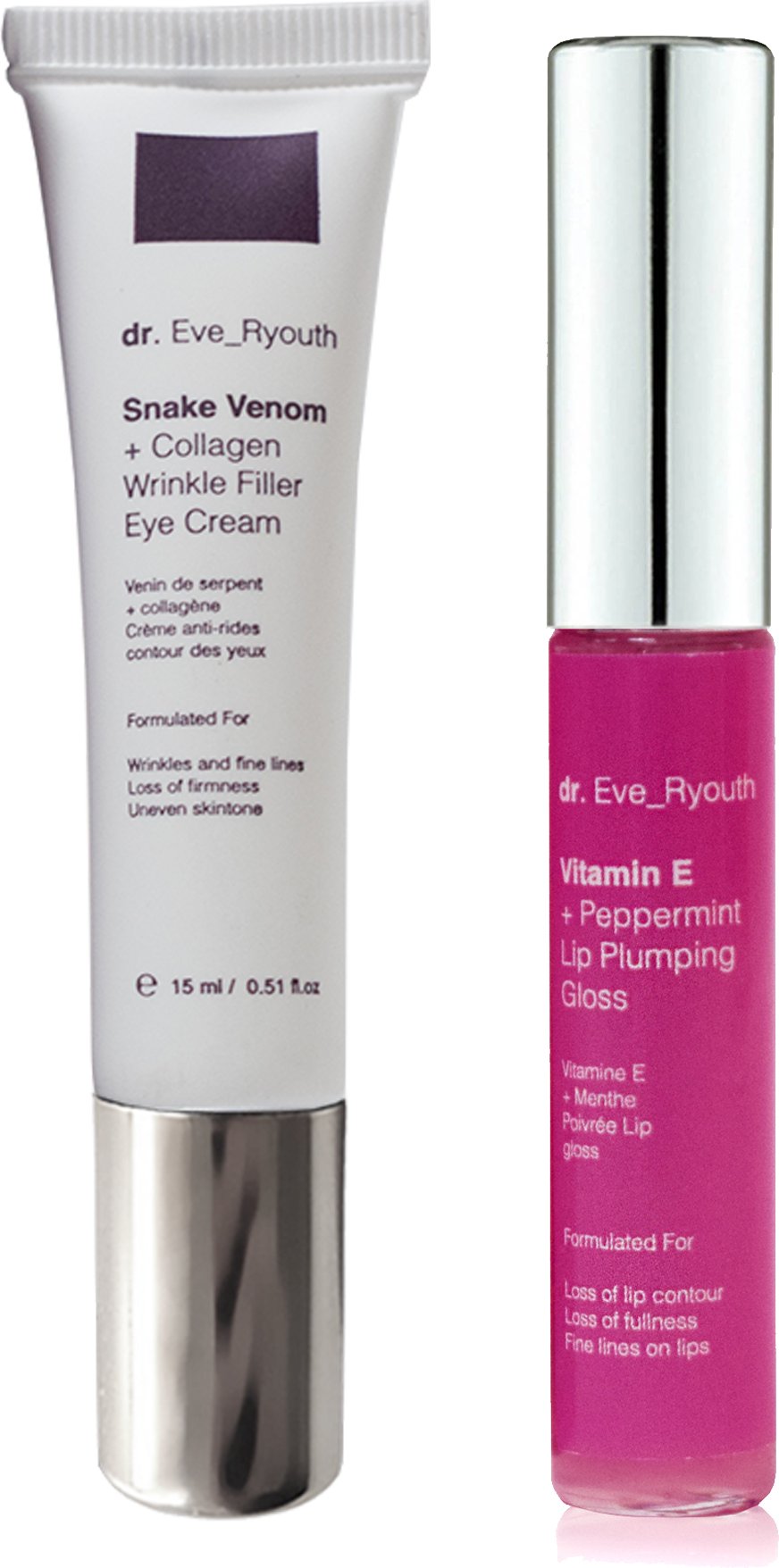 Schlangengift + Kollagen Faltenfüller Augencreme 15 + Vitamin E und Pfefferminz Lippenplumps 8ml