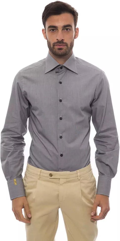 Billionaire Italian Couture Schwarzes Baumwollhemd für Herren