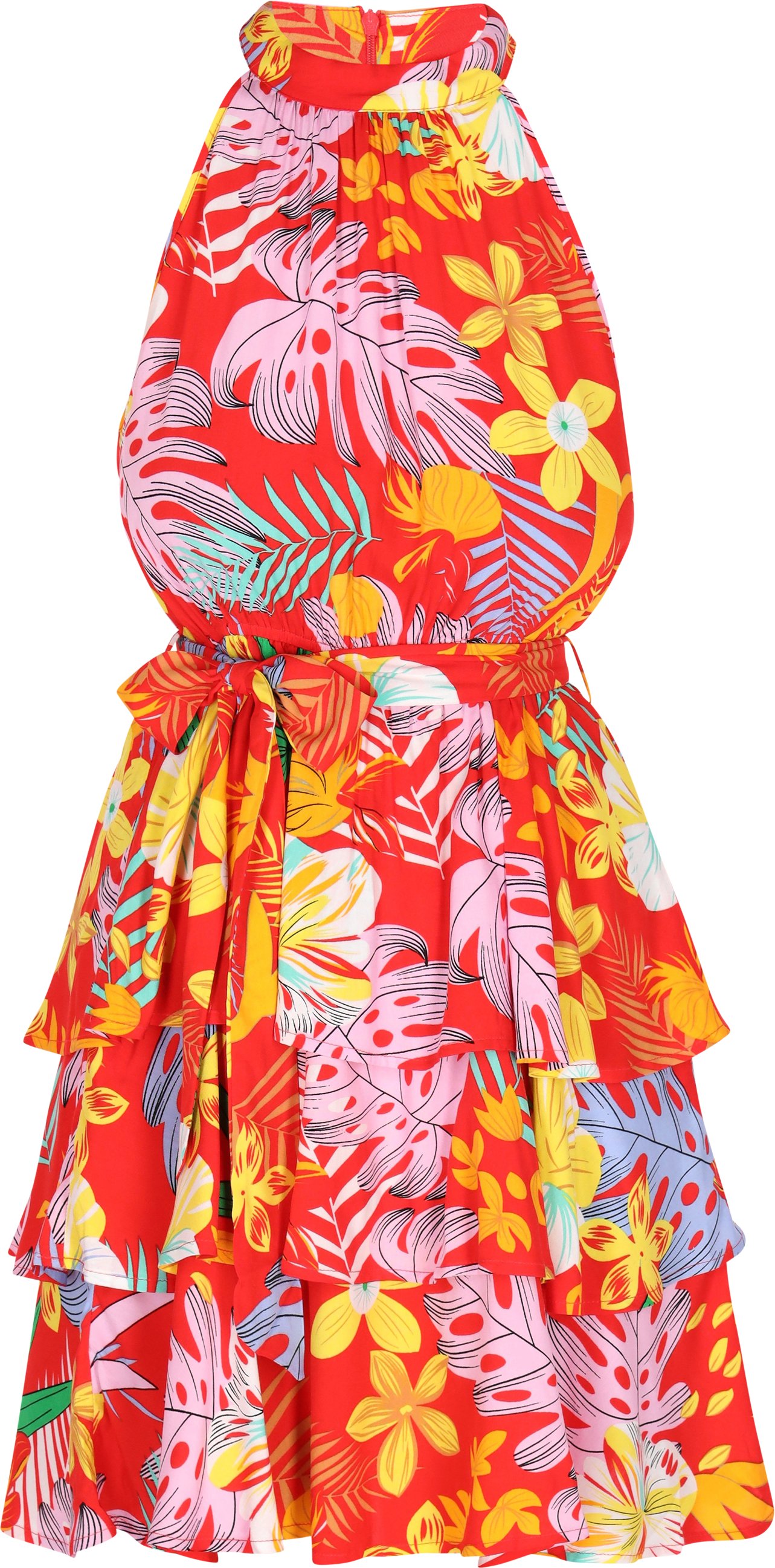 IZIA Kleid Frauen rot mehrfarbig