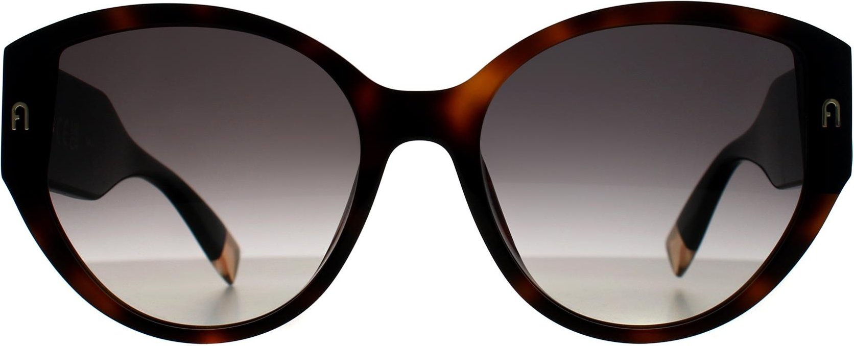 Furla Cat Eye Womens Shiny Dark Havana Smoke Grey Gradient SFU784