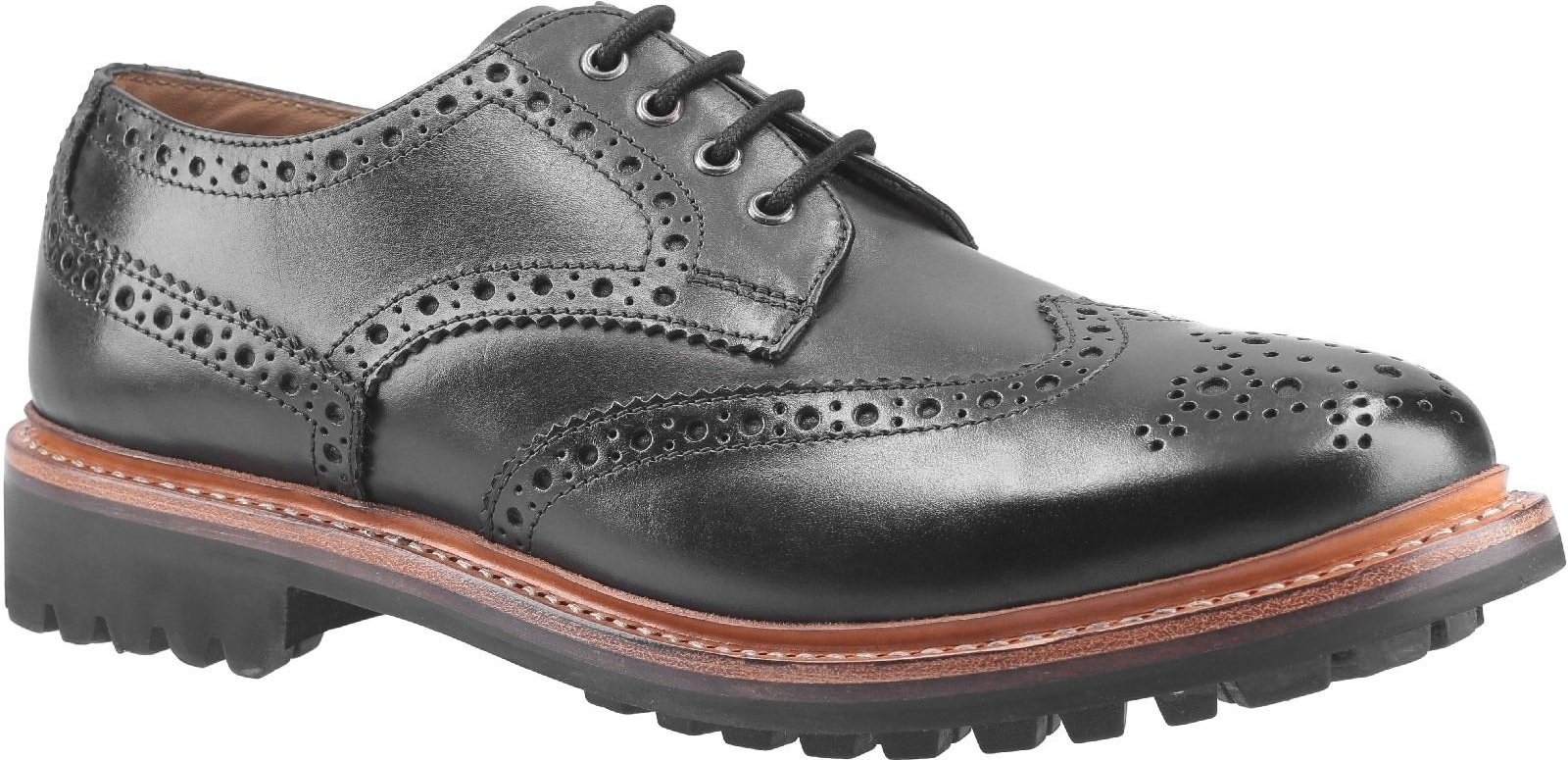 Cotswold Mens Quenington Commando Lace Up Dress Lederschuh (Schwarz)