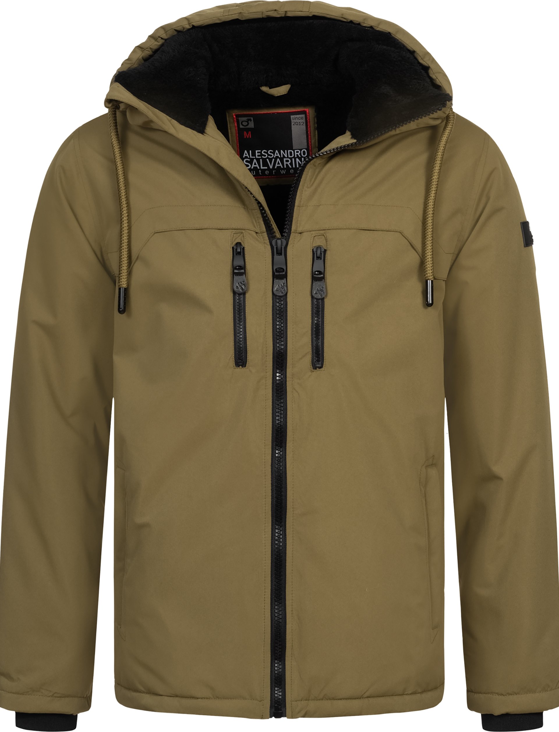 Alessandro Salvarini Herren Winterjacke AS-332 mit Teddyfell & Kapuze