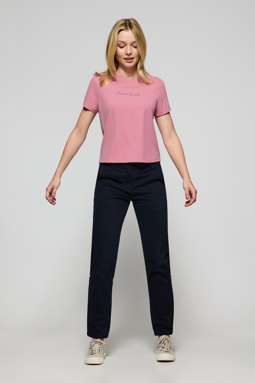 T-Shirt Tori rosa mit Minimal Combo Logo von Polo Club