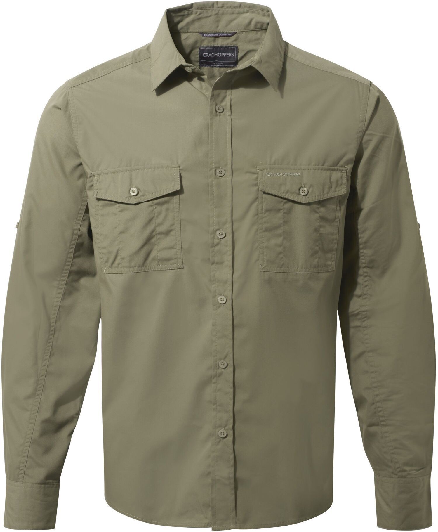 Craghoppers Mens Kiwi Langarm-Shirt (Pebble Grey)