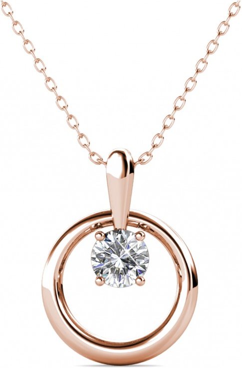 Octavia-Anhänger - Rosegold und Kristall