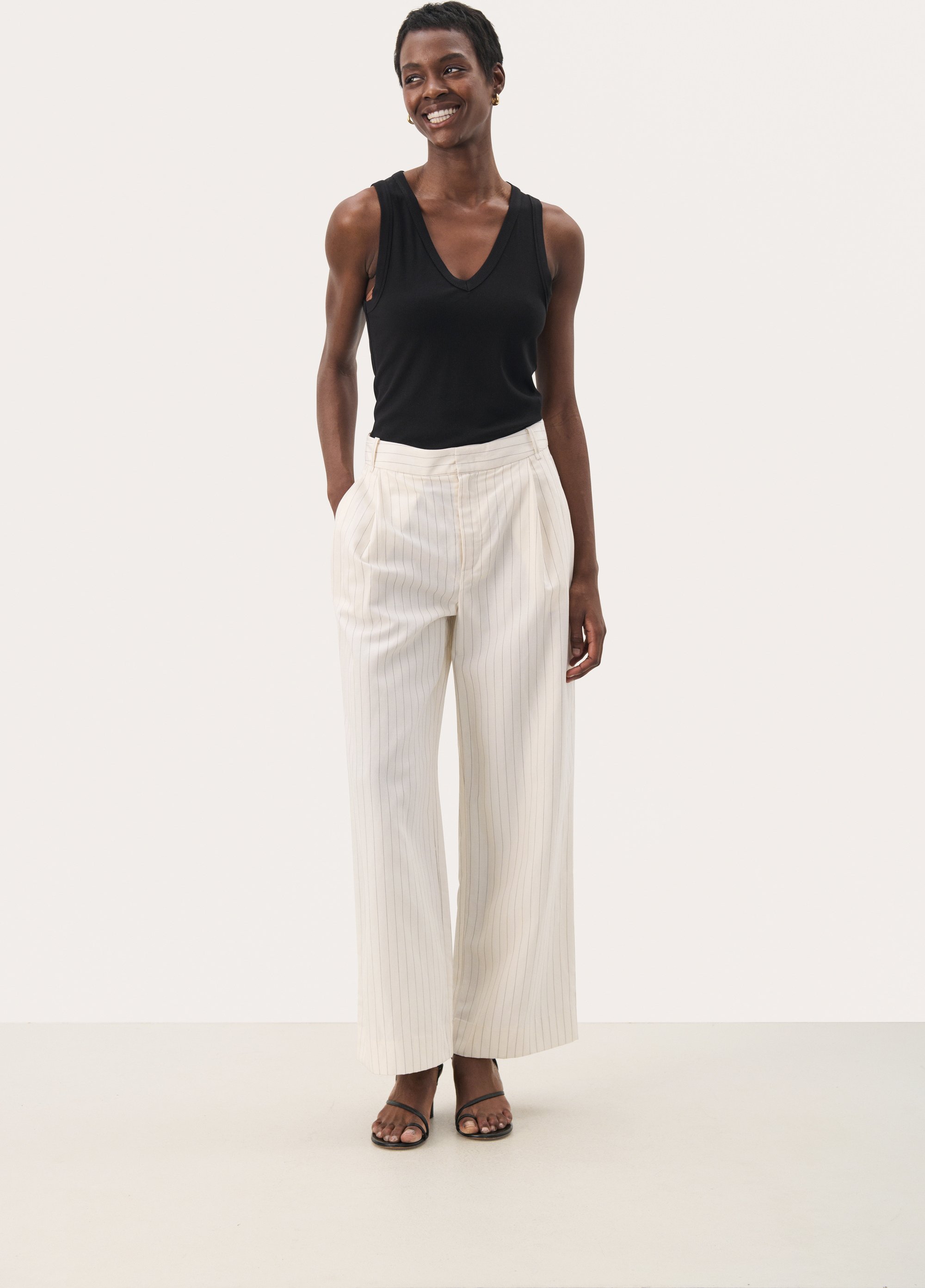 Thumbnail - Casual Hose Classic fit Whitecap Gray Stripe grey white