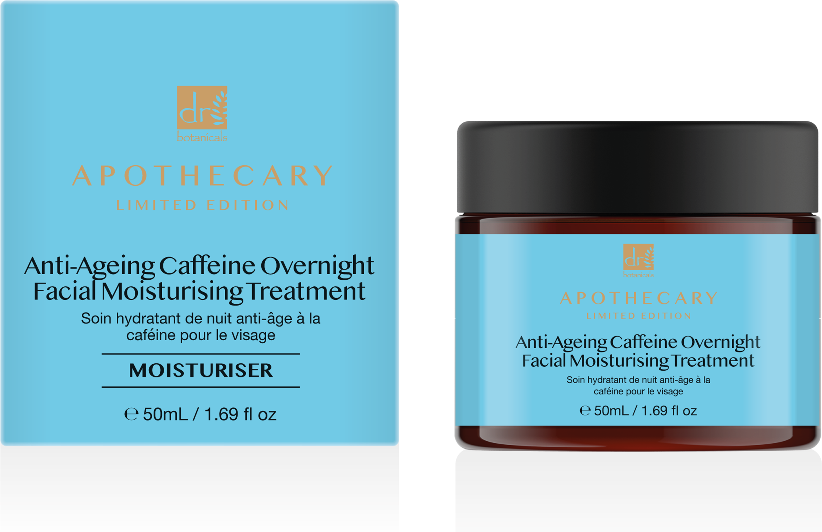 Dr Botanicals Anti-Aging Koffein-Feuchtigkeitsbehandlung für das Gesicht über Nacht 50ml