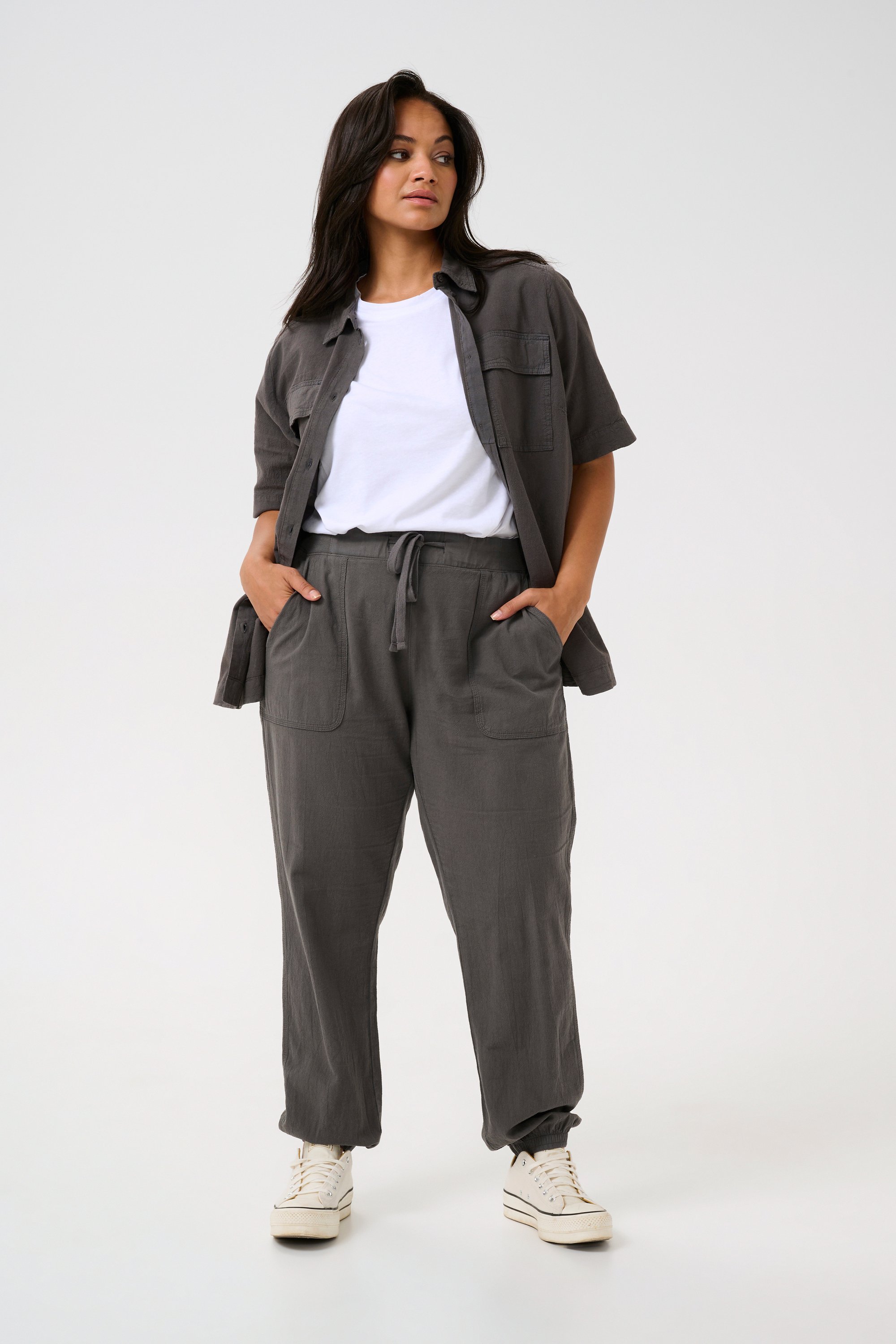 Thumbnail - Pants Suiting Loose fit Black Oyster