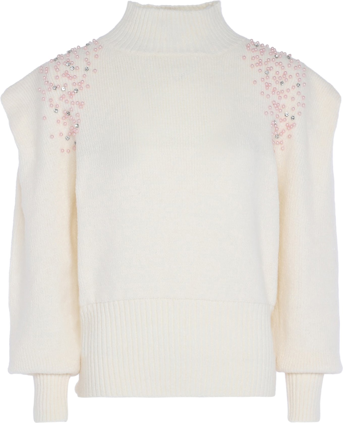 Faina Pullover mit Perlen Damen Wollweiß