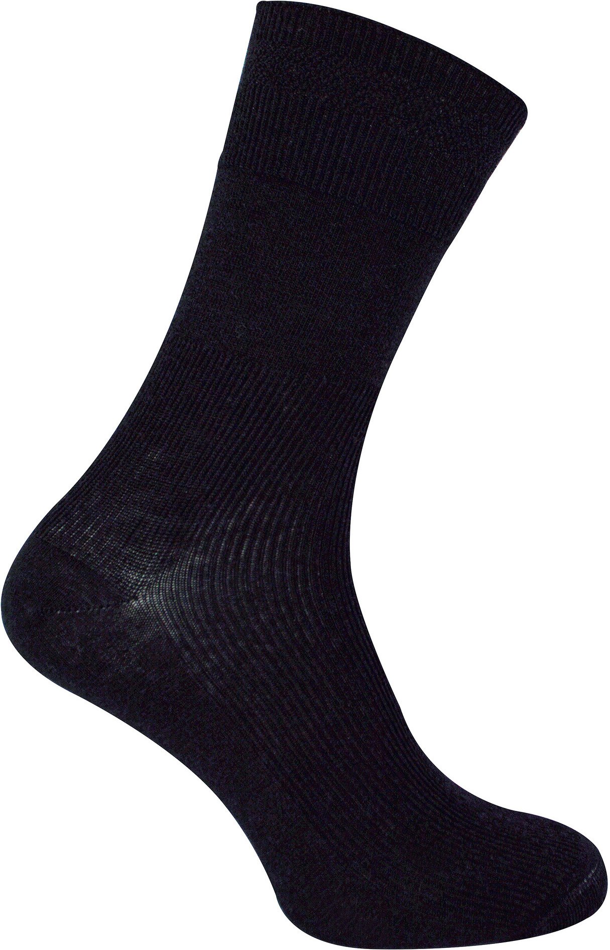 Herren Wolle Diabetiker Socken in Schwarz | Dr.Socks | Extra breite gerippte nahtlose Merino-Wolle Socken - Schwarz