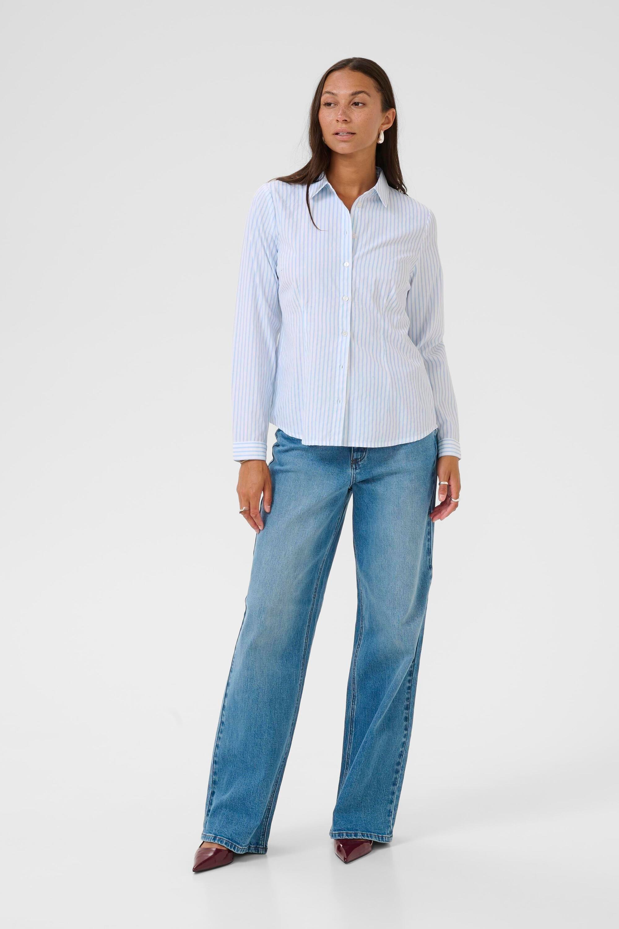 Langarm - Hemd KAgiulia Tight fit white blue