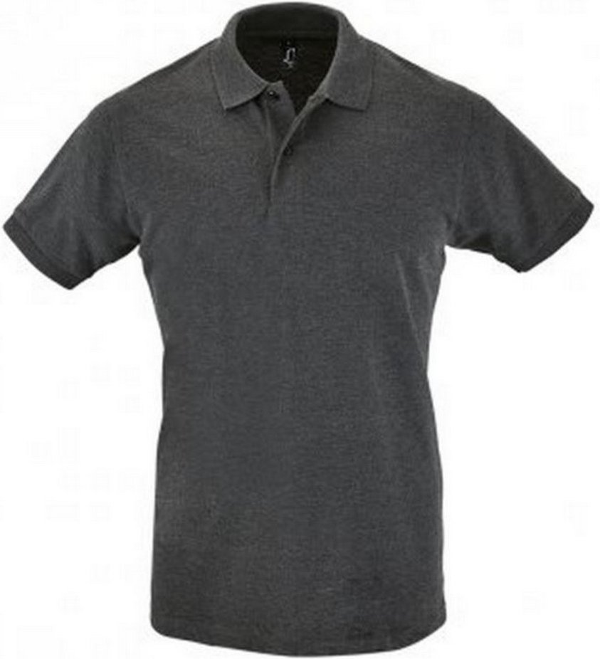 SOLS Mens Perfect Pique Kurzarm-Poloshirt (Charcoal Marl)
