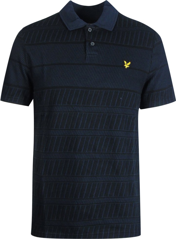 Thumbnail - Dunkelblaues Grid-Poloshirt von Lyle & Scott