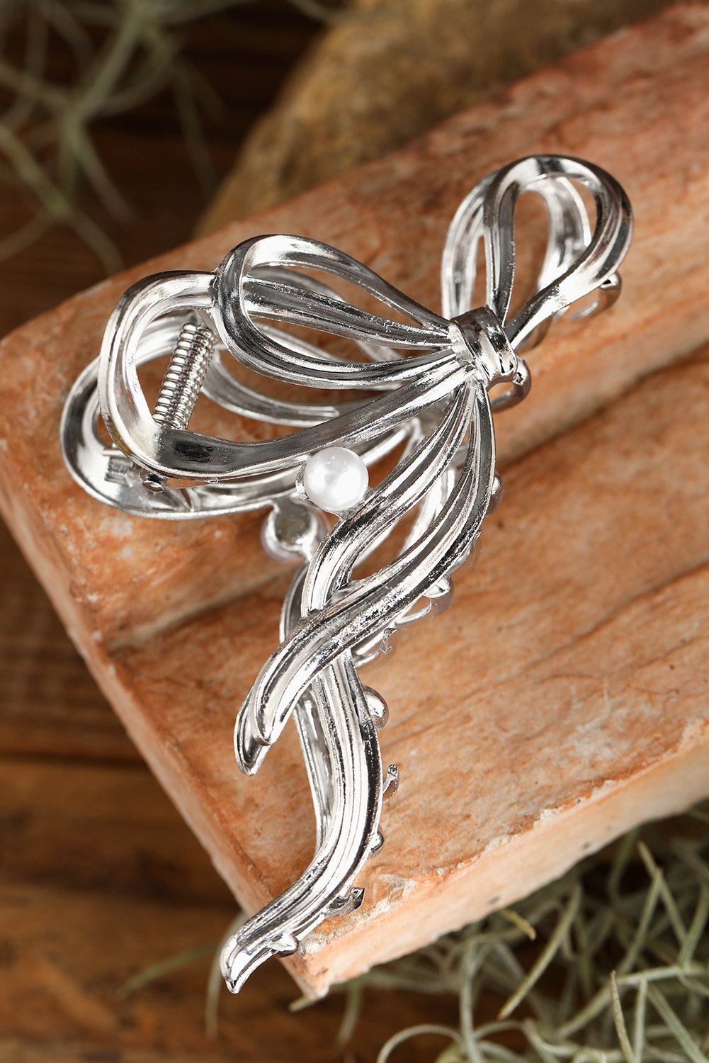 Schleifenperlen-Haarspange